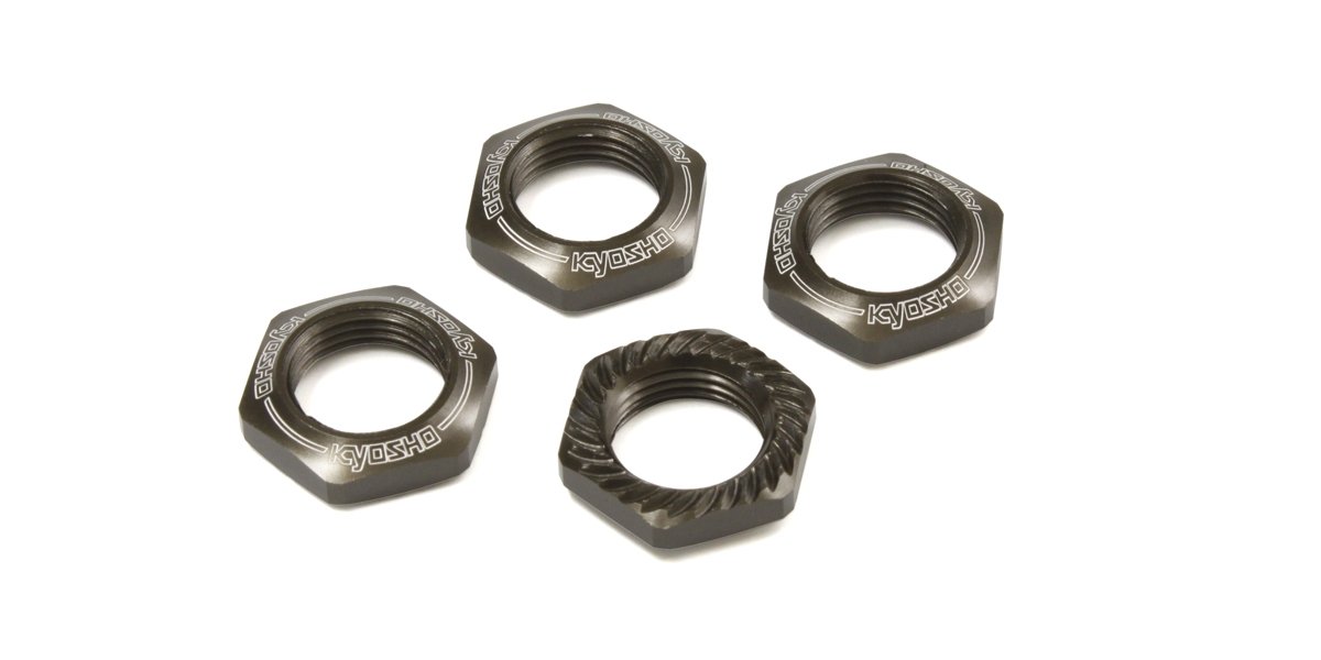 IFW472GM Wheel Nut (Gunmetal/4pcs/for Serration) IFW472GM  - KYOSHO RC